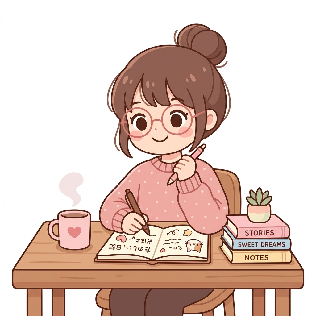 Manisha writing in a notebook