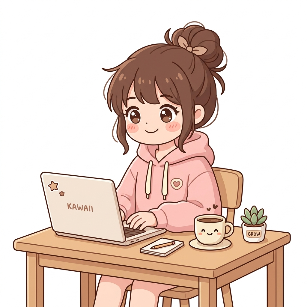 Manisha working at a desk